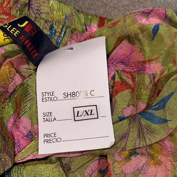 Vibrant High Waist Green and Pink Summer Shorts - Picture 4 of 4